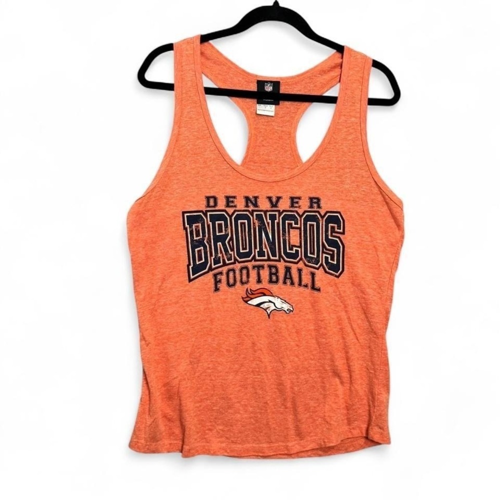 NFL Team Apparel Denver Broncos Racerback Tank Top Orange Athleisure Womens Sz L